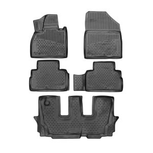KIA Telluride Floor Mats - Omac - Rubber TPE - Black - 2020 KIA Telluride Floor Mats - Omac - Rubber TPE - Black - 2020